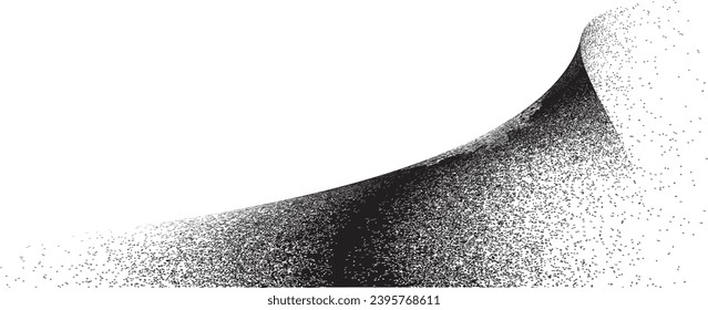 Sprayed black wavy line .Graffiti art design . Noise dispersion logo . Spray effect .Grunge curved line . Grainy, gritty textured line . Distressed element .vector 