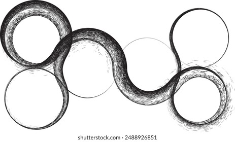 Sprayed black wavy line .Graffiti art design . Noise dispersion logo . Spray effect .Grunge curved line . Grainy, gritty textured line . Distressed element .vector 