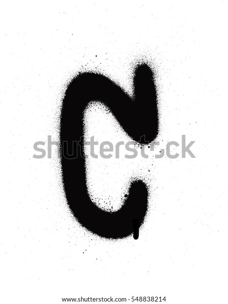 Vektor Stok Sprayed C Font Graffiti Leak Black Tanpa Royalti 548838214