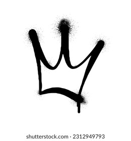 Sprayed Crown. Graffiti Crown Tag. Street Art King Tag Symbol. Vector Illustration eps 10 