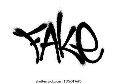 Sprayed fake font graffiti with overspray in black over white. Vector illustration EPS 10