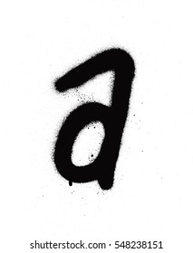 sprayed A font graffiti with leak in black over white
