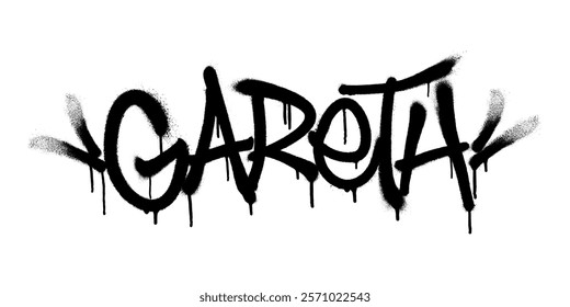 Sprayed Gareth name with overspray in black over white. Vector illustration.