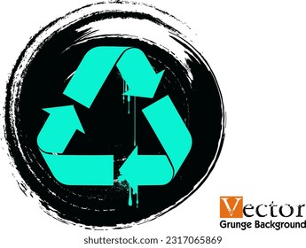 Graffiti-Schwarz-Recycling-Symbol, Schwarzes Graffiti-Spray-Symbol