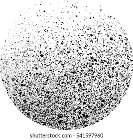 sprayed graffiti circle in black on white