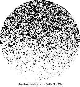 sprayed graffiti circle template in black on white