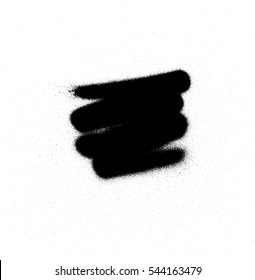 sprayed graffiti icon element in black on white