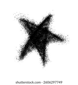 Sprayed graffiti star isolated on white background vector illustration