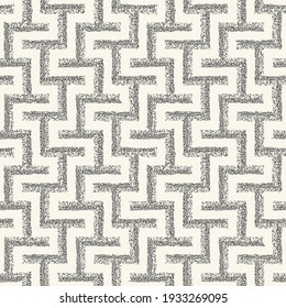 Sprayed Ink Textured Labyrinth Seamless Pattern