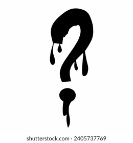 Sprayed question icon, on white background