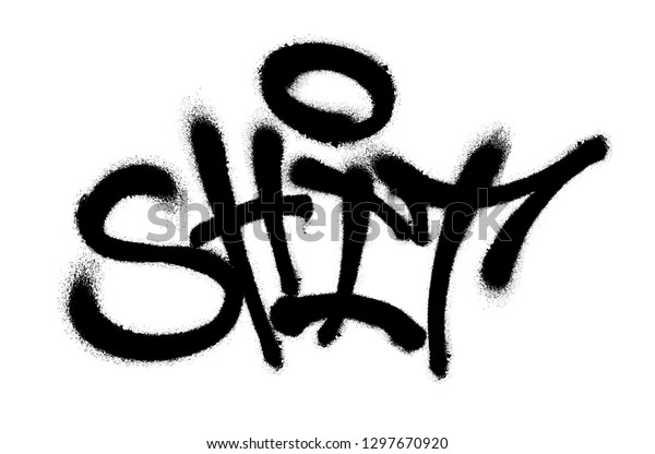 Sprayed Shit Font Graffiti Overspray Black Stock Vector (Royalty Free ...