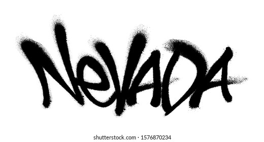 Sprayed Washington font graffiti with overspray in black over white. Vector illustration.