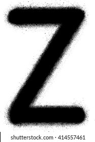 sprayed Z font graffiti in black over white