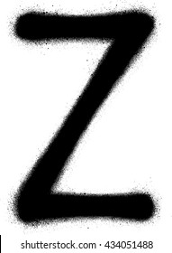 sprayed Z font graffiti in black over white