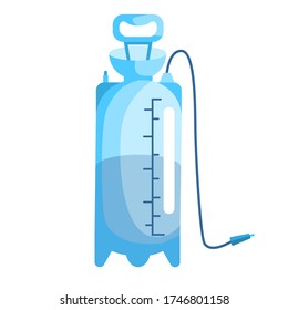 Diseño azul de pulverizador para atomizador sobre fondo blanco. Pulverizador en la ilustración de icono de vector plano de estilo.