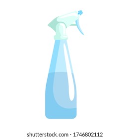 Sprayer blue design for atomizer room plants on background white. Spray bottle in style flat vector icon illustration.