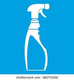 Sprayer bottle icon white isolated on blue background vector illustration
