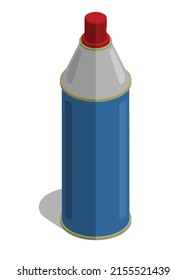 Sprayer bottle in isometric view. Simple flat illustration.