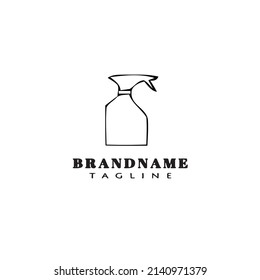 sprayer bottle logo cartoon design template icon black modern isolated vector illustration