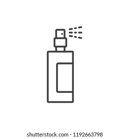 Sprayer bottle, perfumery line icon.