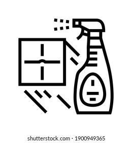 sprayer for cleaning tile line icon vector. sprayer for cleaning tile sign. isolated contour symbol black illustration