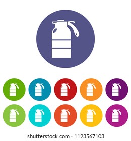 Sprayer container icons color set vector for any web design on white background