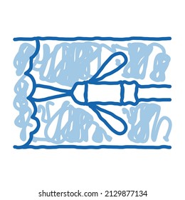 sprayer drain cleaning sketch icon vector. Hand drawn blue doodle line art sprayer drain cleaning sign. isolated symbol illustration