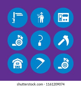 sprayer icon. 9 sprayer set with agriculture, control, garden hose and farm vector icons for web and mobile app