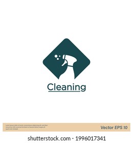 plantilla de logotipo de símbolo de limpieza de iconos de pulverización