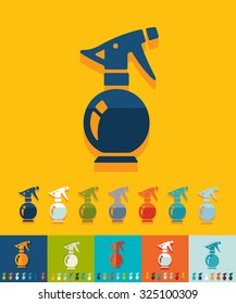 sprayer icon in flat design with long shadows. Vector illustration