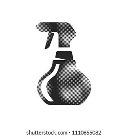 Sprayer icon in halftone style. Black and white monochrome vector illustration.