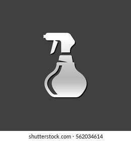 Sprayer icon in metallic grey color style.Laundry cleaning fragrance perfume