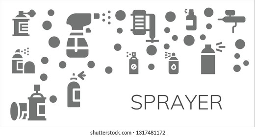 sprayer icon set. 11 filled sprayer icons.  Simple modern icons about  - Spray, Insecticide, Paint spray, Compressor, Spray bottle, Airbrush