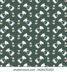 Sprayer Icon Vector Illustration repeating trendy cute pattern colorful green background