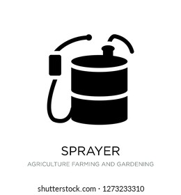 sprayer icon vector on white background, sprayer trendy filled icons from Agriculture farming and gardening collection, sprayer simple element illustration