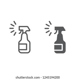 Sprayer line and glyph icon, aerosol and clean, bottle sign, vector graphics, a linear pattern on a white background, eps 10.
