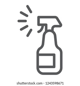 Sprayer line icon, aerosol and clean, bottle sign, vector graphics, a linear pattern on a white background, eps 10.