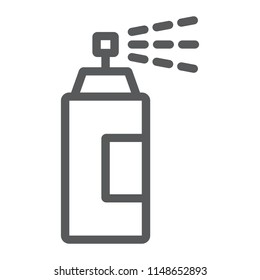 Sprayer line icon, tools and design, aerosol sign, vector graphics, a linear pattern on a white background, eps 10.