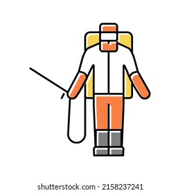 sprayer man color icon vector. sprayer man sign. isolated symbol illustration