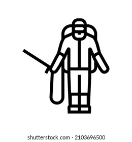 sprayer man line icon vector. sprayer man sign. isolated contour symbol black illustration