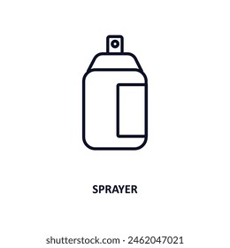sprayer outline icon. Thin line icon from agriculture farming and gardening collection. Editable vector isolated on white background