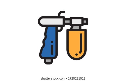 Icono de pintura de pulverizador estilo plano ilustración vectorial simple.	