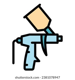 Vector de contorno del icono de la herramienta de pulverización. Pintar con aerosol. Color del aire de la pistola
