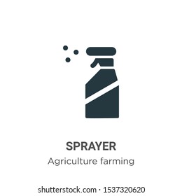 Sprayer vector icon on white background. Flat vector sprayer icon symbol sign from modern agriculture farming and gardening collection for mobile concept and web apps design.