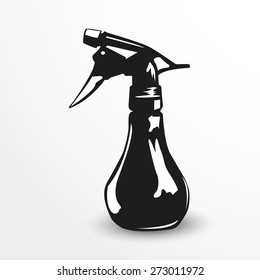Sprayer. Vector illustration. Black and white view.