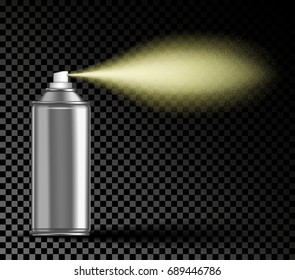 Spraying aerosol on transparent background