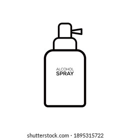 Spraying Anti-Bacterial Sanitizer Spray, Hand Sanitizer Dispenser, infection control concept. Sanitizer to prevent colds, virus, Coronavirus, flu. Spray bottle. Alcohol spray. Flat icon design.