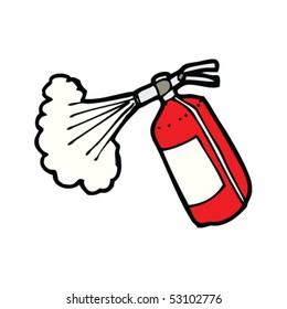 spraying fire extinguisher cartoon