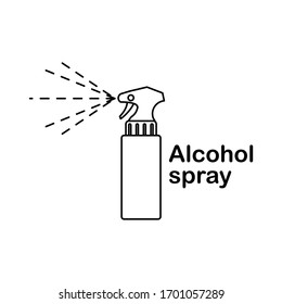 Spraying Hand Sanitizer Dispenser, infection control concept. Sanitizer to prevent colds, virus, Coronavirus, flu. Spray bottle. Alcohol spray. Flat icon concept design