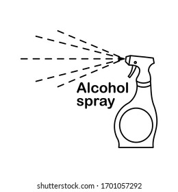 Spraying Hand Sanitizer Dispenser, infection control concept. Sanitizer to prevent colds, virus, Coronavirus, flu. Spray bottle. Alcohol spray. Flat icon concept design